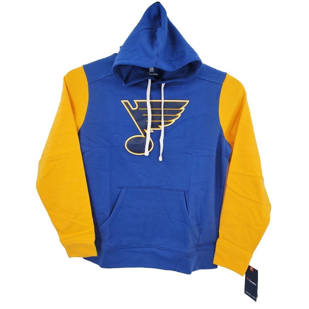 St. Louis Blues Hockey NHL Hoodie Men's Size Large Blue Gold New